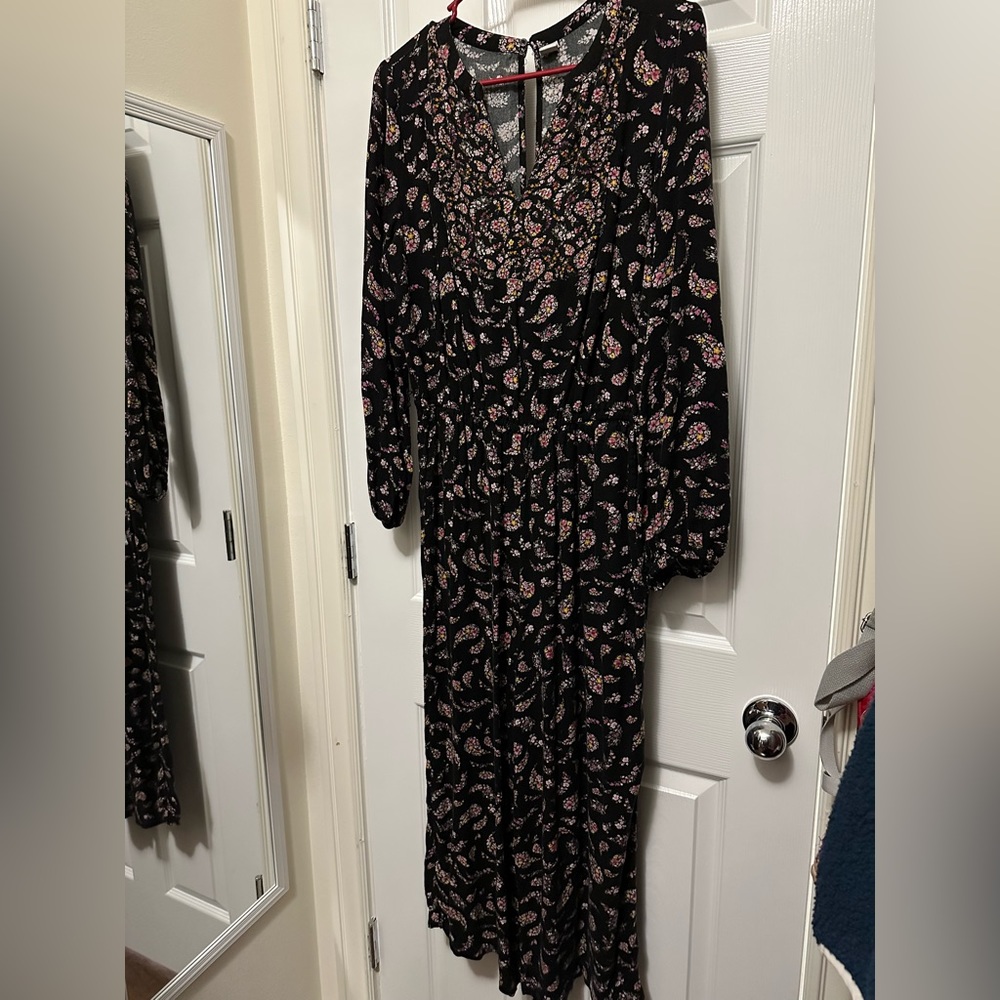 OLD NAVY paisley floral black jumpsuit